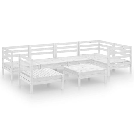 7 Piece Garden Lounge Set Solid Pinewood