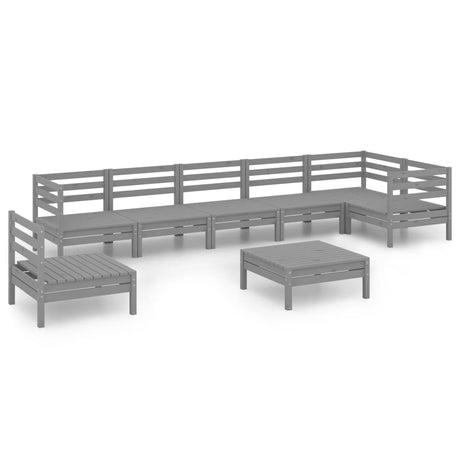 8 Piece Garden Lounge Set Solid Pinewood
