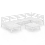7 Piece Garden Lounge Set Solid Wood Pine