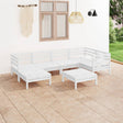 7 Piece Garden Lounge Set Solid Wood Pine