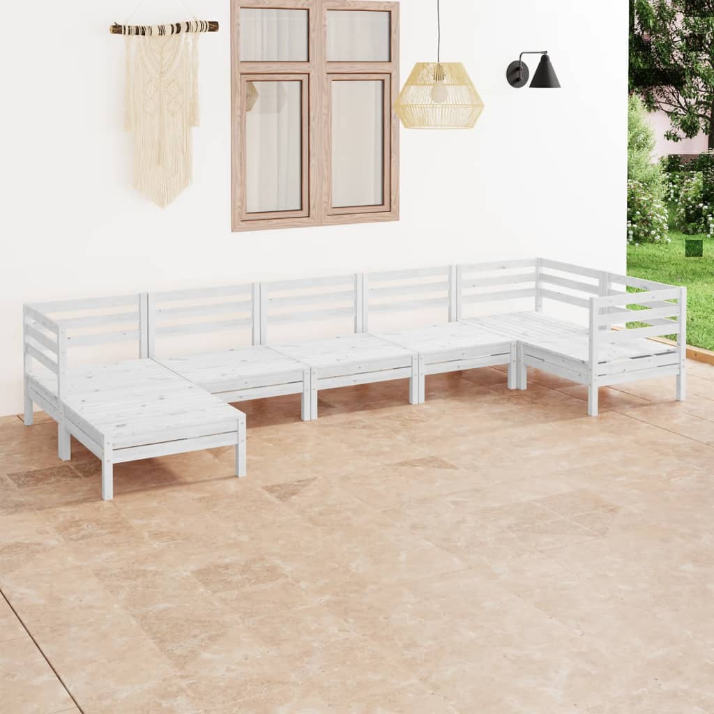 7 Piece Garden Lounge Set Solid Wood Pine