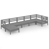 7 Piece Garden Lounge Set Solid Wood Pine