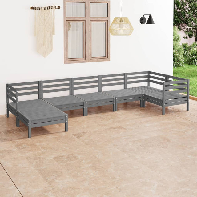 7 Piece Garden Lounge Set Solid Wood Pine