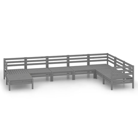 8 Piece Garden Lounge Set Solid Wood Pine