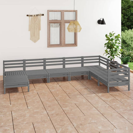 8 Piece Garden Lounge Set Solid Wood Pine