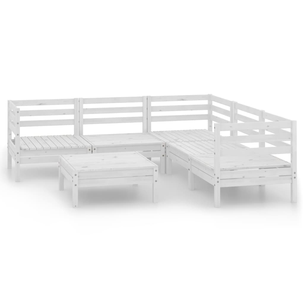 6 Piece Garden Lounge Set Solid Wood Pine