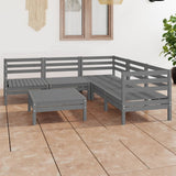6 Piece Garden Lounge Set Solid Wood Pine