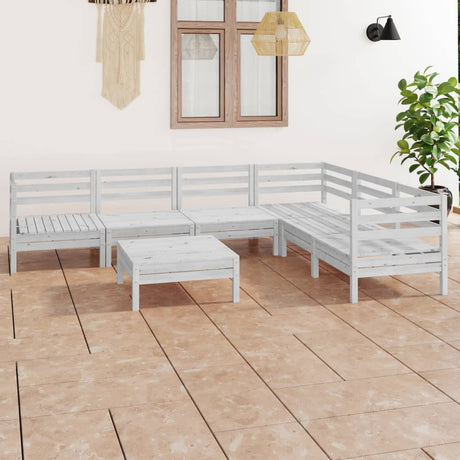7 Piece Garden Lounge Set Solid Wood Pine