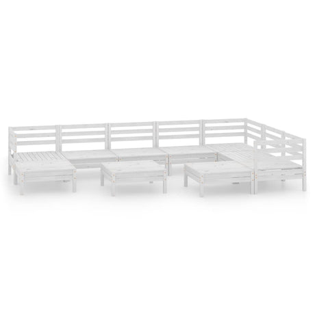 10 Piece Garden Lounge Set Solid Wood Pine