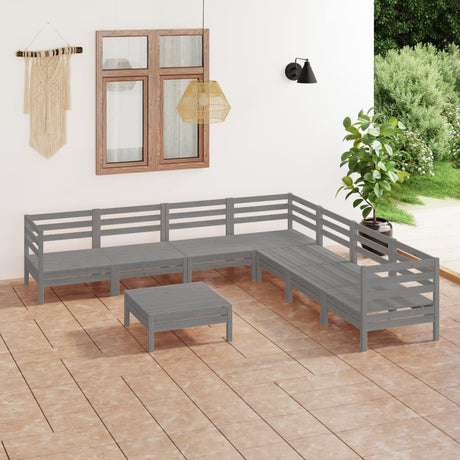 8 Piece Garden Lounge Set Solid Wood Pine