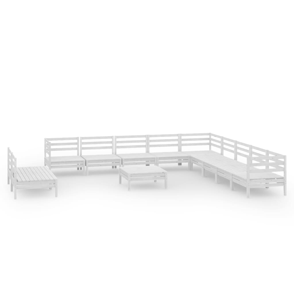 12 Piece Garden Lounge Set Solid Wood Pine