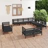 11 Piece Garden Lounge Set Solid Wood Pine