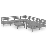 9 Piece Garden Lounge Set Solid Wood Pine