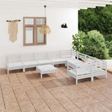10 Piece Garden Lounge Set Solid Wood Pine