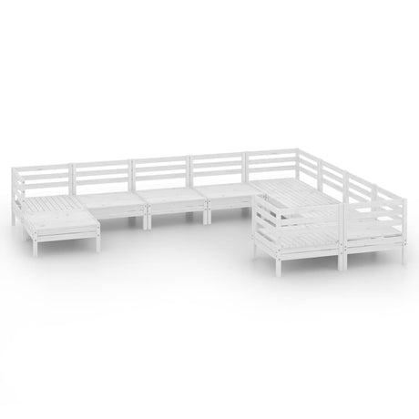 10 Piece Garden Lounge Set Solid Wood Pine