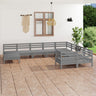 10 Piece Garden Lounge Set Solid Wood Pine