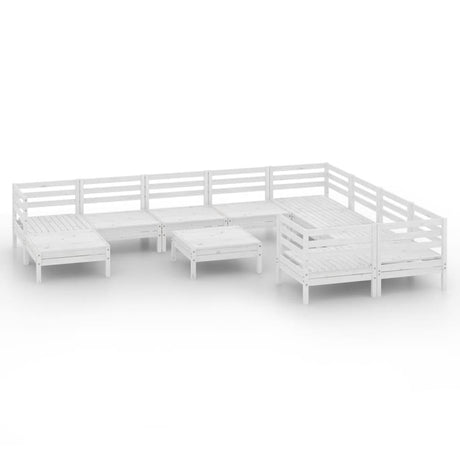 11 Piece Garden Lounge Set Solid Wood Pine