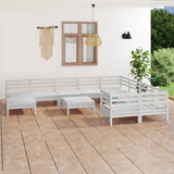 11 Piece Garden Lounge Set Solid Wood Pine