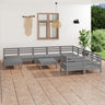 11 Piece Garden Lounge Set Solid Wood Pine