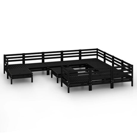 12 Piece Garden Lounge Set Solid Wood Pine
