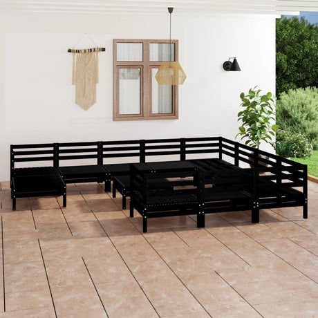 12 Piece Garden Lounge Set Solid Wood Pine