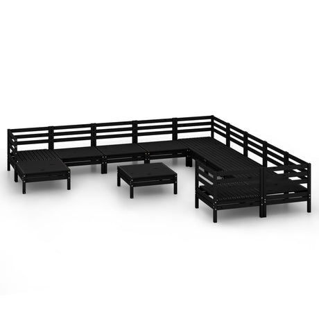 12 Piece Garden Lounge Set Solid Wood Pine
