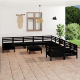 12 Piece Garden Lounge Set Solid Wood Pine