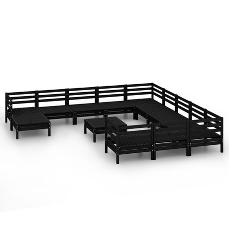 13 Piece Garden Lounge Set Solid Wood Pine