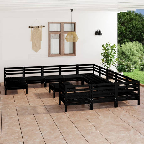 13 Piece Garden Lounge Set Solid Wood Pine