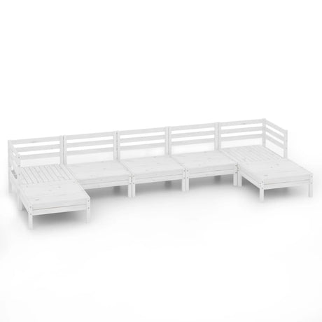 7 Piece Garden Lounge Set Solid Wood Pine