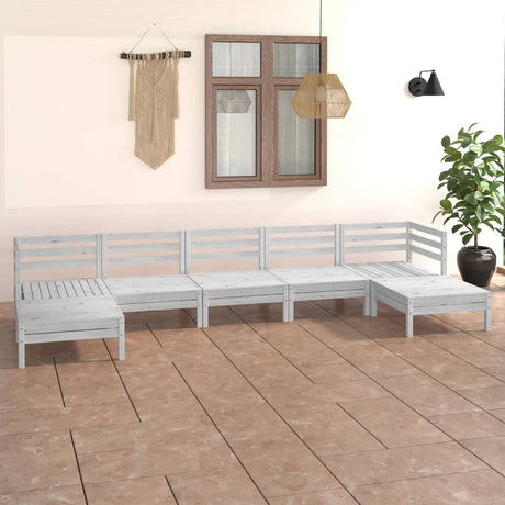 7 Piece Garden Lounge Set Solid Wood Pine