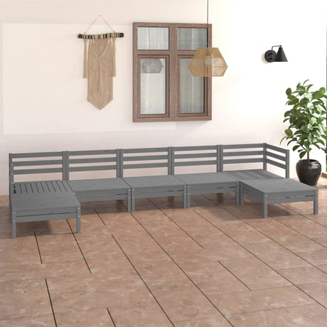 7 Piece Garden Lounge Set Solid Wood Pine