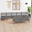 9 Piece Garden Lounge Set Solid Wood Pine