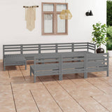 10 Piece Garden Lounge Set Solid Wood Pine