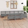 10 Piece Garden Lounge Set Solid Wood Pine
