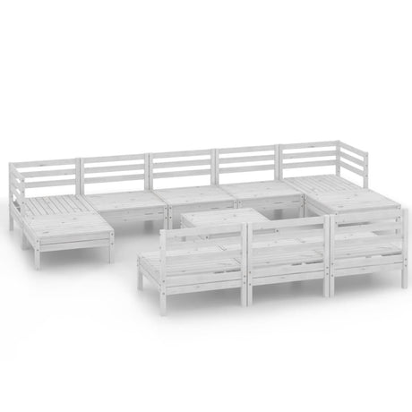 11 Piece Garden Lounge Set Solid Wood Pine