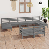 9 Piece Garden Lounge Set Solid Wood Pine