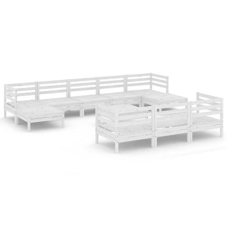 11 Piece Garden Lounge Set Solid Wood Pine