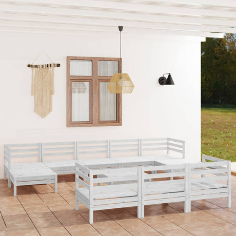 11 Piece Garden Lounge Set Solid Wood Pine
