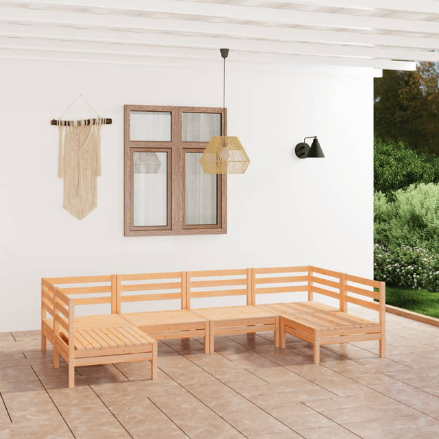 6 Piece Garden Lounge Set Solid Wood Pine