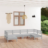 6 Piece Garden Lounge Set Solid Wood Pine
