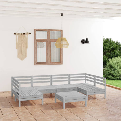 7 Piece Garden Lounge Set Solid Wood Pine