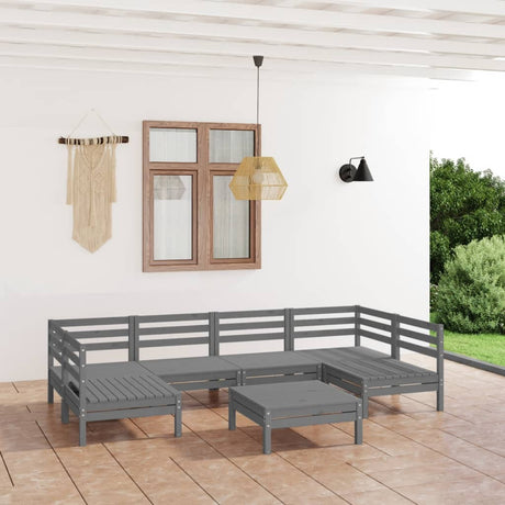 7 Piece Garden Lounge Set Solid Wood Pine