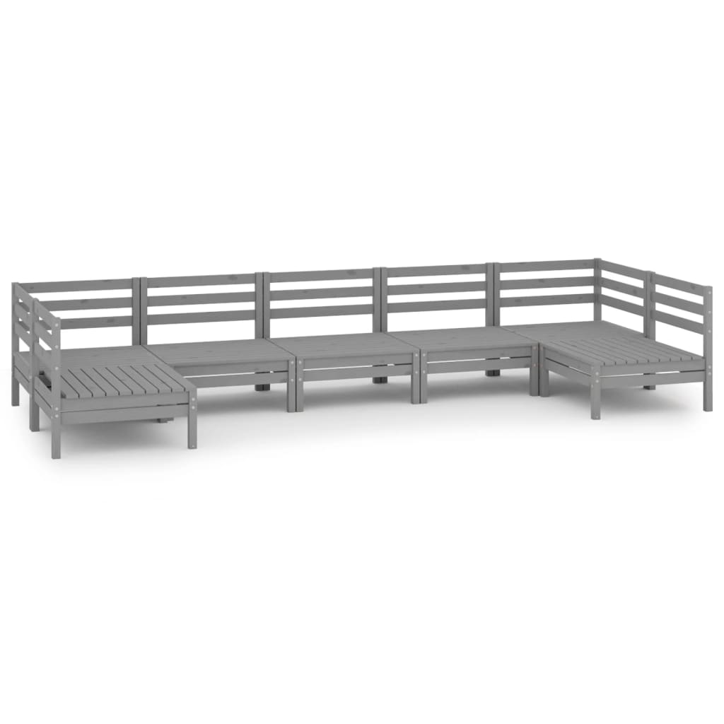 7 Piece Garden Lounge Set Solid Wood Pine