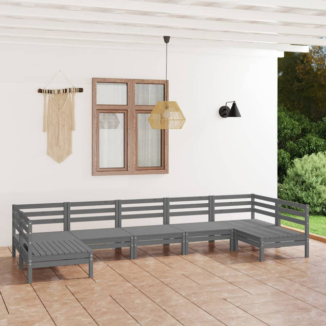 7 Piece Garden Lounge Set Solid Wood Pine