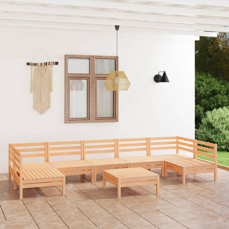 8 Piece Garden Lounge Set Solid Wood Pine