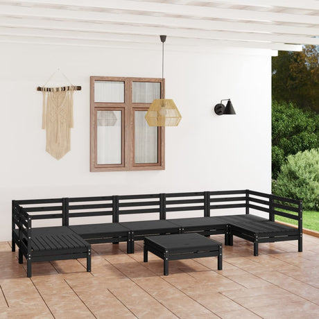 8 Piece Garden Lounge Set Solid Wood Pine