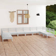 10 Piece Garden Lounge Set Solid Wood Pine