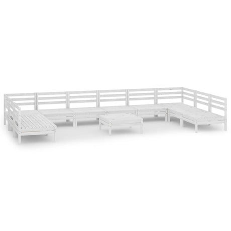 11 Piece Garden Lounge Set Solid Wood Pine
