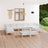 11 Piece Garden Lounge Set Solid Wood Pine